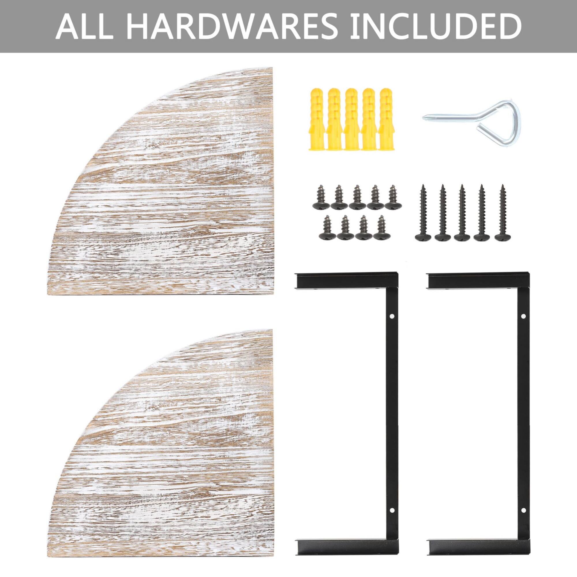 White 2-Tier Floating Corner Shelf